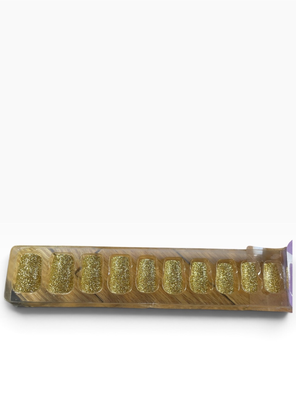Gold Glitter Press-On Nail Set for Women